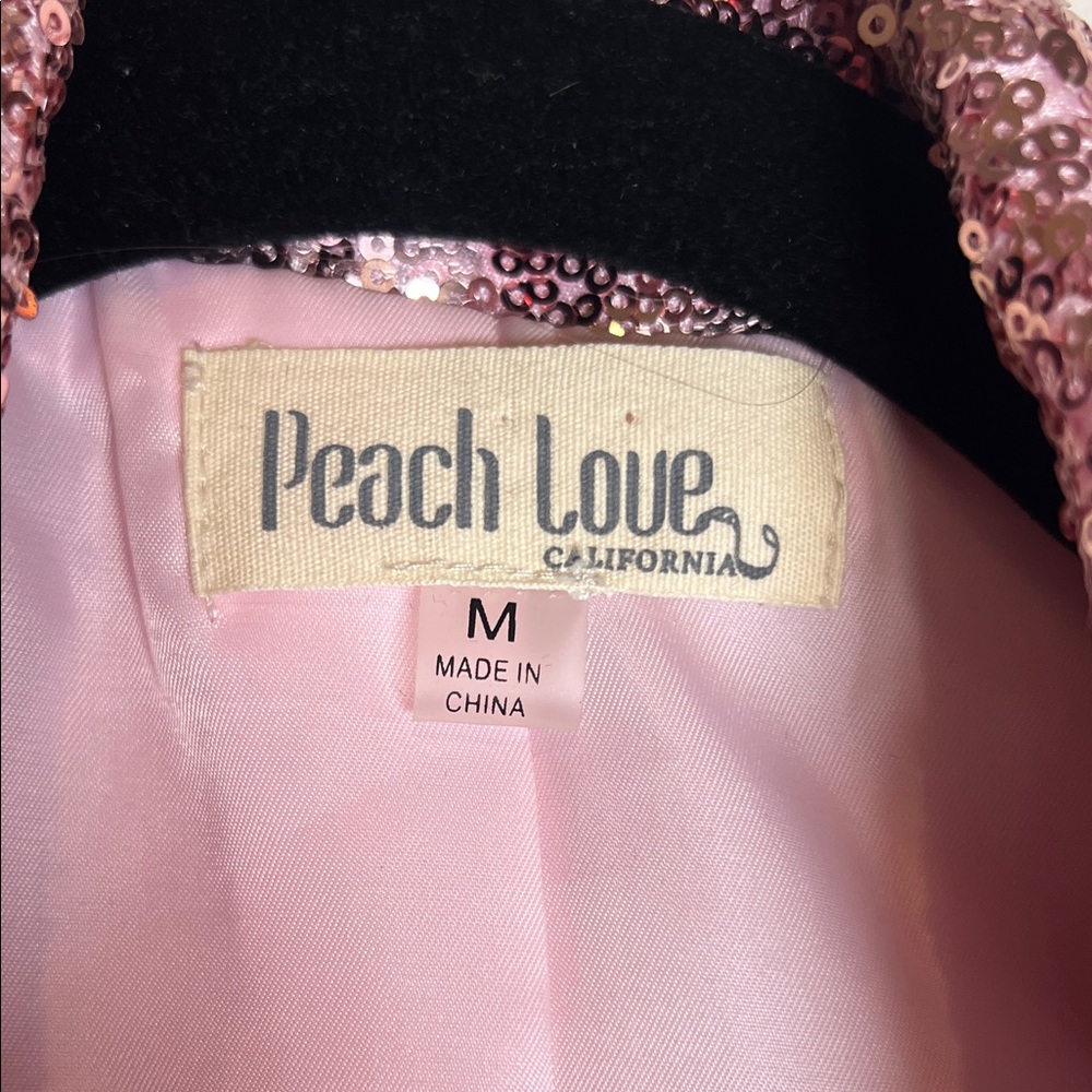 Peach Love Pink Women’s Sequin Blazer Jacket Festival, Western, Like new Medium - Picture 2 of 8